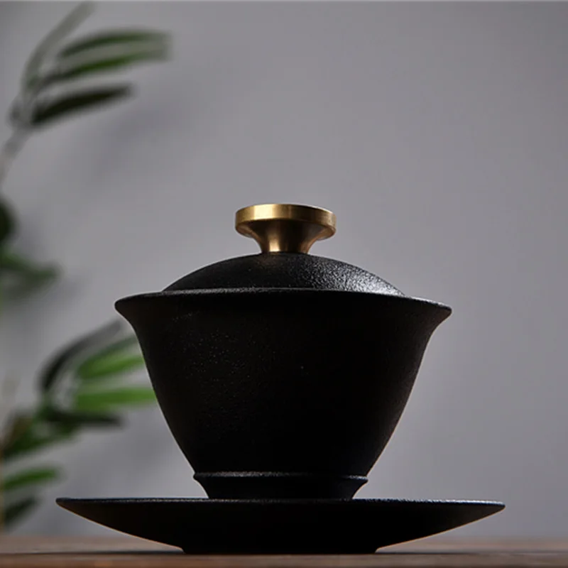 180 мл винтажный Японский стиль грубая керамика Gaiwan чайная посуда ручной работы