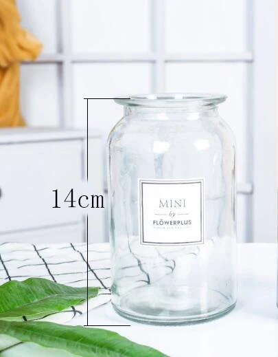 transparent 14cm Современная креативная стеклянная ваза, украшения для домашнего интерьера, офисный стол, букеты, цветочный горшок, свадебное украшение - Цвет: transparent 14cm