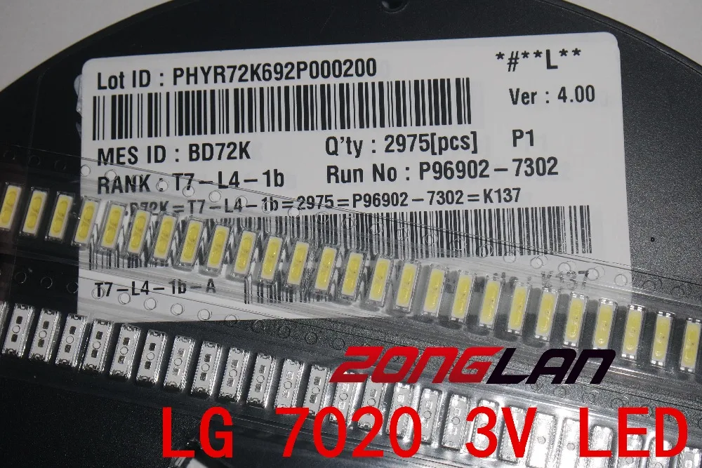Для LG Innotek LED 1000PCS Светодиодная подсветка 0 5 W 7020 3V холодный белый 40 лм приложение