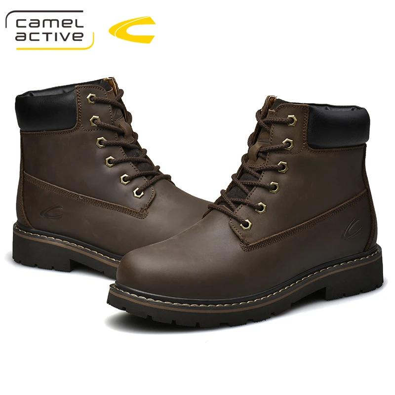 

Camel Active NEW Men Boots Fashion Men Ankle Boots Winter Men Motorcycle Boots Genuine Leather Riding Boots Men's Casual Shoes