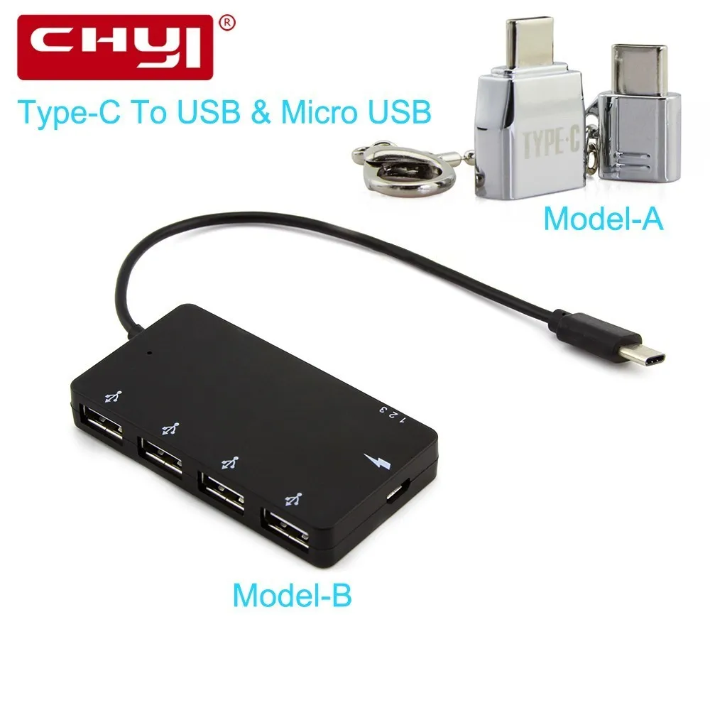 Адаптер CHYI USB Type C Hub к 2 0 Micro Port USB2.0 разделитель адаптер Sync для