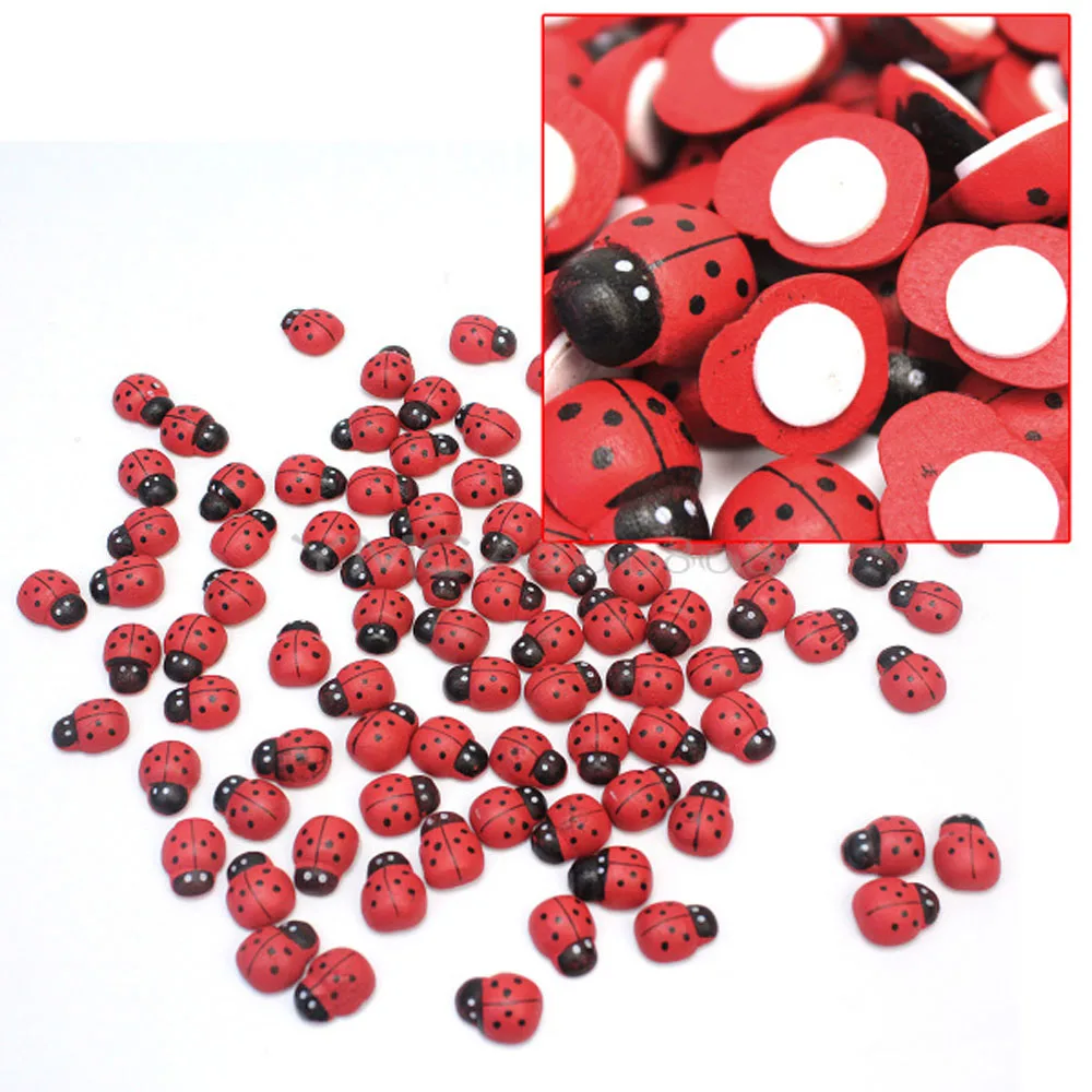 Милая Красная Божья коровка 1000 шт деревянная божья настенная наклейка дети