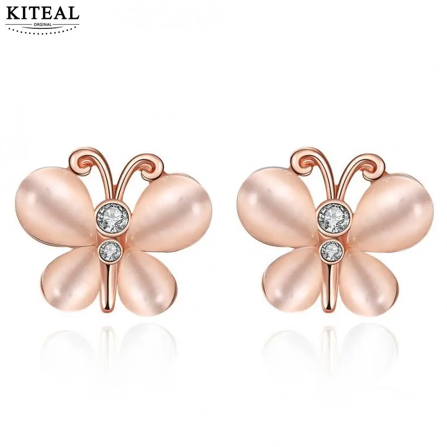 Женские серьги-подвески KITEAL белые серьги золотого цвета с кристаллами-бабочками