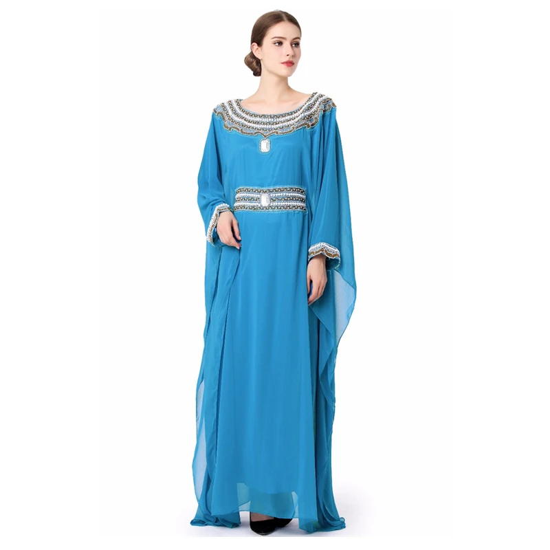 Женские туфли с вышивкой длинные рукава в мусульманском арабском платье