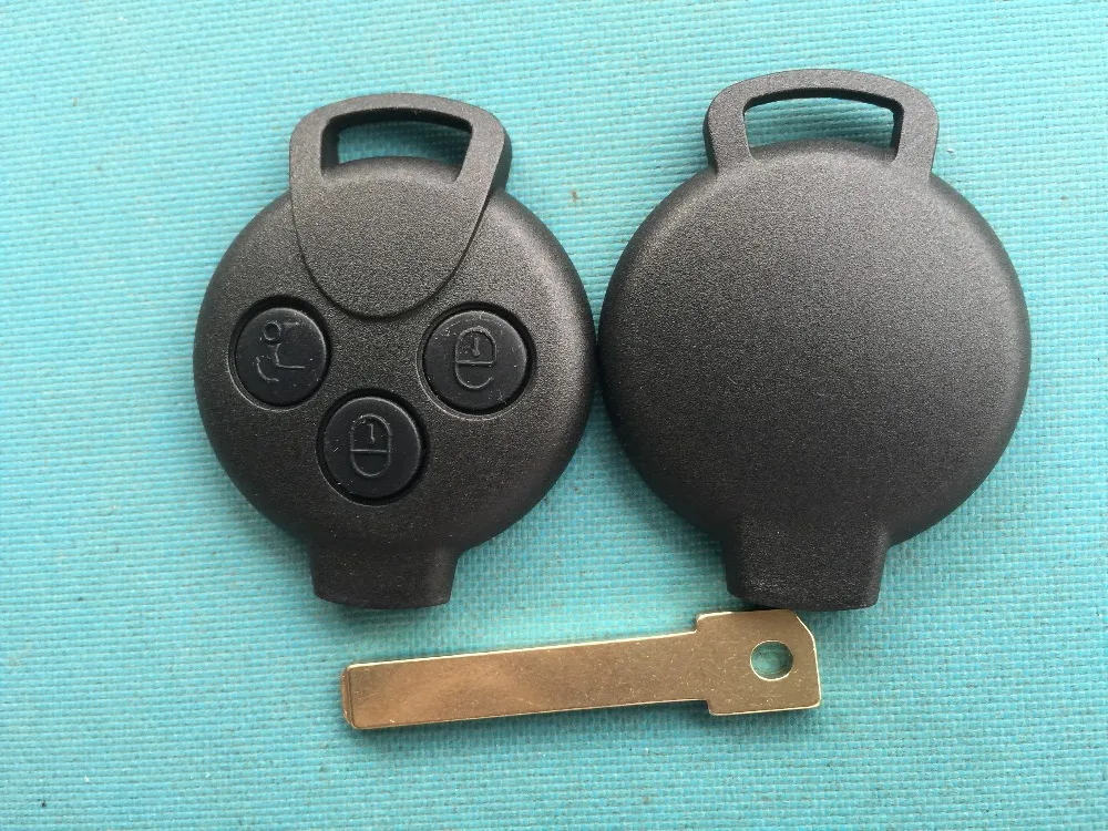 10Pcs/Lot Of 3/4 Buttons Car Key Shell Remote Fob Cover Case Blank For MB Smart 451 Uncut Blade No Logo Auto Parts Accessories - купить по