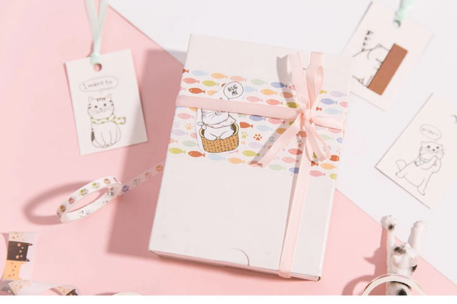 6 шт./кор. 5-50mm* 3 м милый кот комплект лента washi DIY декоративная лента для скрапбукинга изоляционная лента клейкая лента этикетка наклейка канцелярские
