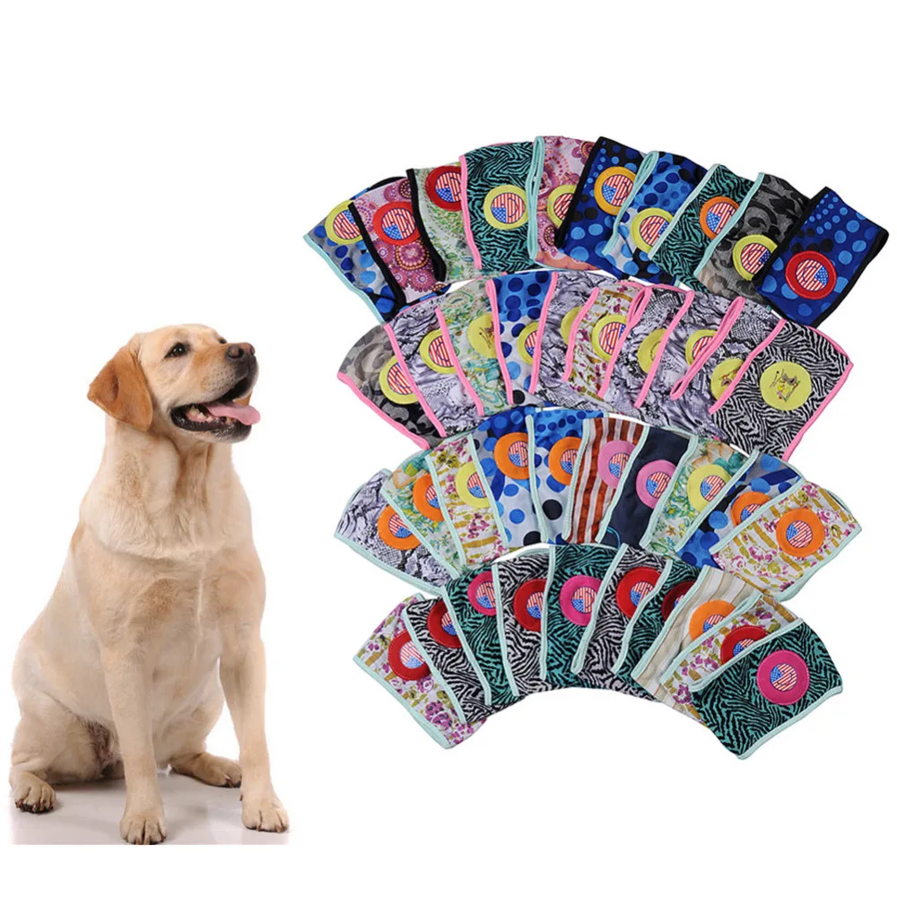 Собака Хлопок физиологические Брюки для девочек группа живота Пеленки