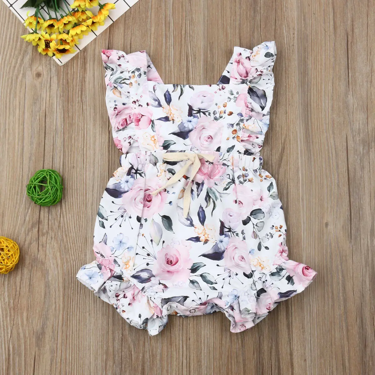 

US Newborn Infant Baby Girls Clothes Cotton Romper Sleeveless Outfit Jumpsuit Playsuit Sunsuit Clothes