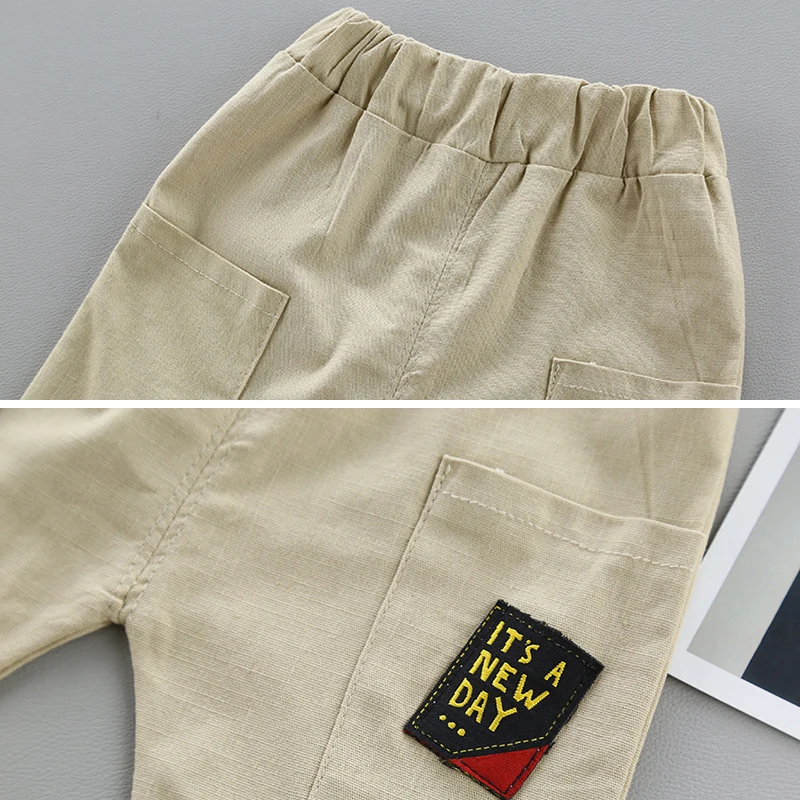 Летняя рубашка для маленьких мальчиков костюм с модным принтом листьев комплект