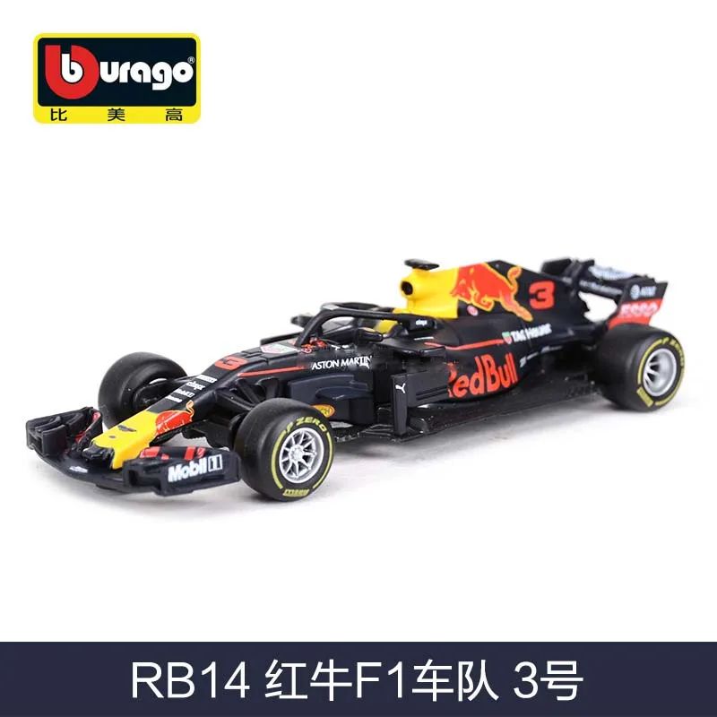 2018 RB14 NO3 1:43 Масштаб F1 Red Bull гоночный автомобиль F1 RB14 и 13 и 12 Infiniti гоночная команда сплав игрушка Formulaed 1 автомобиль литья под давлением Коллекционная модель детский подарок - Цвет: 2018 RB14 NO3