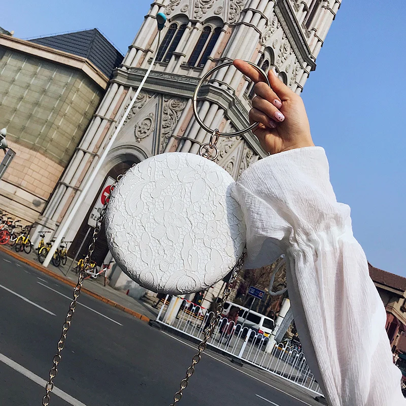 Модная стильная кружевная Сумка-тоут с фламинго и металлическим кольцом женская