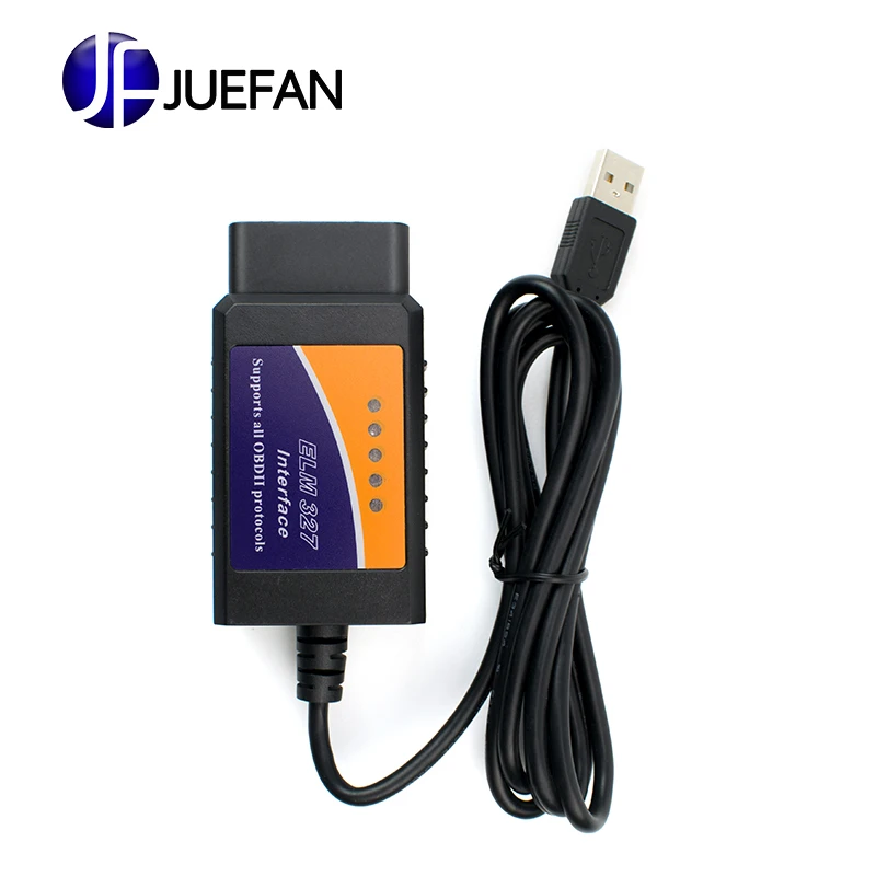 Высокое качество ELM327 USB пластик OBD2 Авто диагностический инструмент версия V1.5 ELM 327