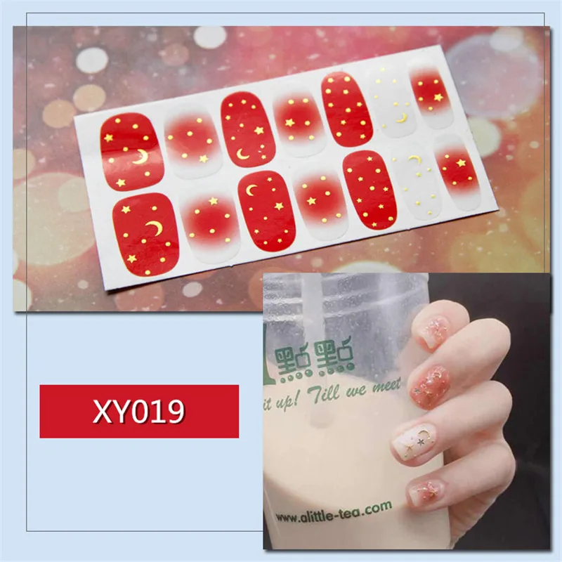 XY019 50 шт. полностью покрытые наклейки для ногтей смешанные Луна солнце Звезда Дизайн Наклейки Советы Обертывания DIY Дизайн ногтей украшения Маникюр косметический аксессуар - Цвет: XY019