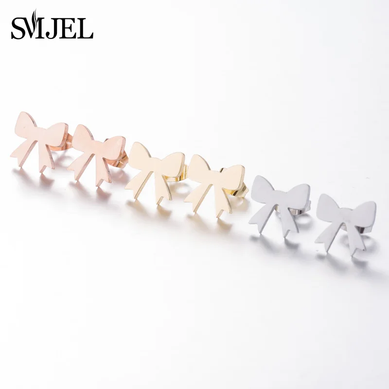 Женские серьги гвоздики SMJEL милые корейские из нержавеющей стали для женщин
