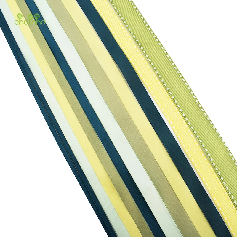 

High quality,38 Green&YelloW Color Ribbon Set For DIY Handmade Gift&Craft Packing,Hair Ornament Accessories,Package 38Yard,HB005