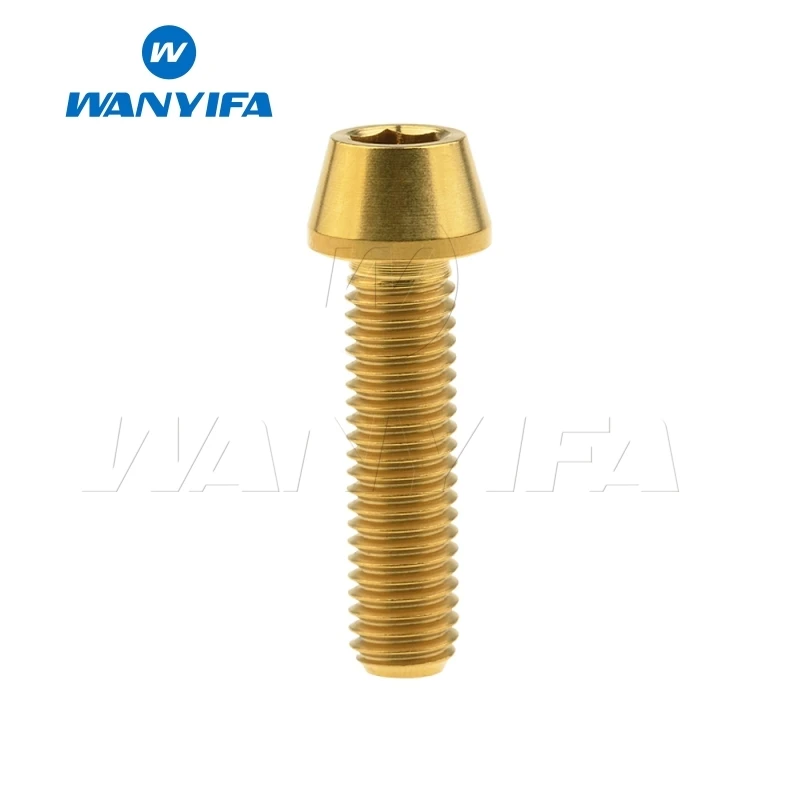 M8x30 Gold Wanyifa M8x15 20 25 30 35, 40 45 50 70mm конические головки винт с титановым болтом для велосипедного тормоза велосипедный крепеж - Цвет: M8x30 Gold