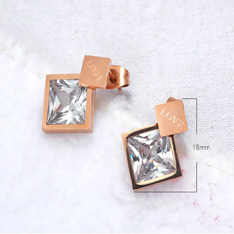 

Christmas jewelry rose gold earrings simple steel earrings women earrings stainless steel stud earrings