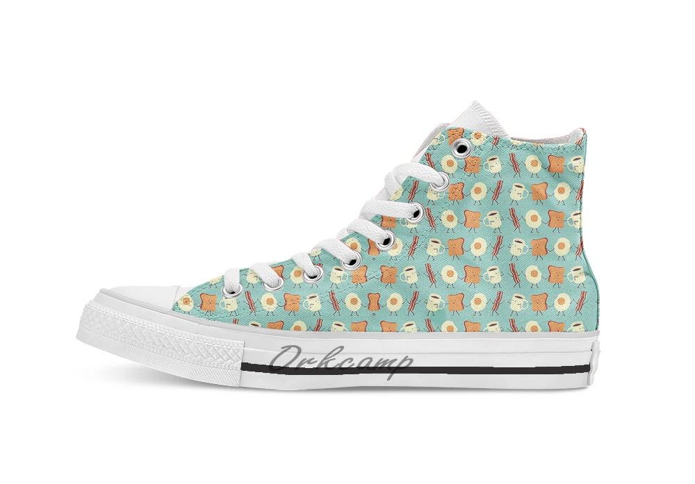 Let's All Go And Have Breakfast Casual High Top Canvas shoes sneakers For Drop shipping | Спорт и развлечения