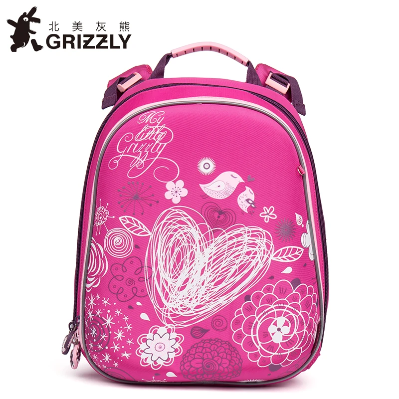 GRIZZLY новые модные школьные сумки с героями мультфильмов для девочек ортопедические водонепроницаемые Рюкзаки для начальной школы для детей 1-4 класса