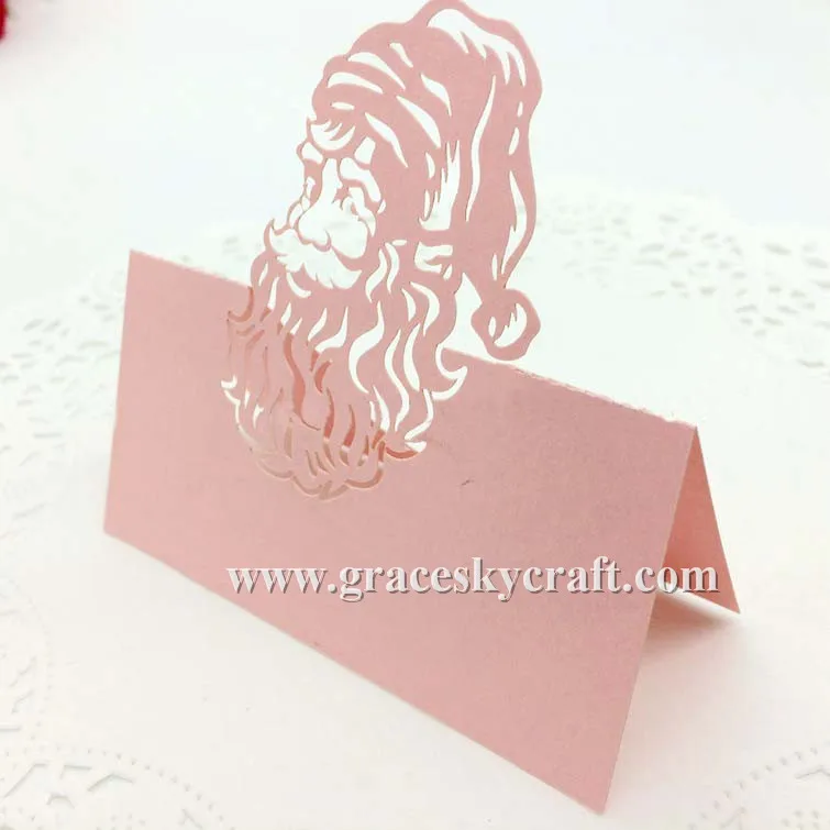 

50 * Бесплатная доставка, лазерная резка, Рождество, вечеринка, приглашение, название сиденья, настольные карты, Санта-Клаус, Рождественская е...