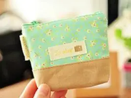 M077 Cute Cartoon Small Fresh Flowers Fabric Coin Purse Wallet Card Bag Girl Women Student Gift Wholesale | Багаж и сумки