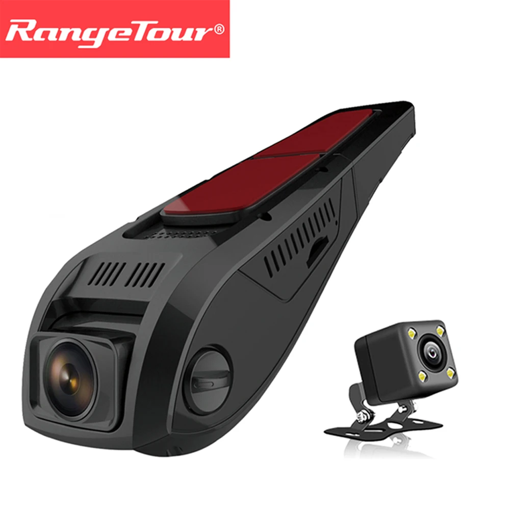 Мини скрытый Автомобильный видеорегистратор с двумя объективами 170 градусов + 4LED