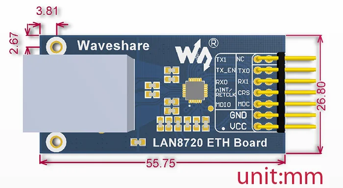 LAN8720 ETH плата высокопроизводительный 10/100 Ethernet физический слой трансивера PHY