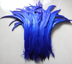 H-Royal blue 500 шт./лот натуральные перья петуха coque перо крашеные Куриные перья 30-35 см 12-14 дюймов с перьями из хвоста петуха - Цвет: H-Royal blue