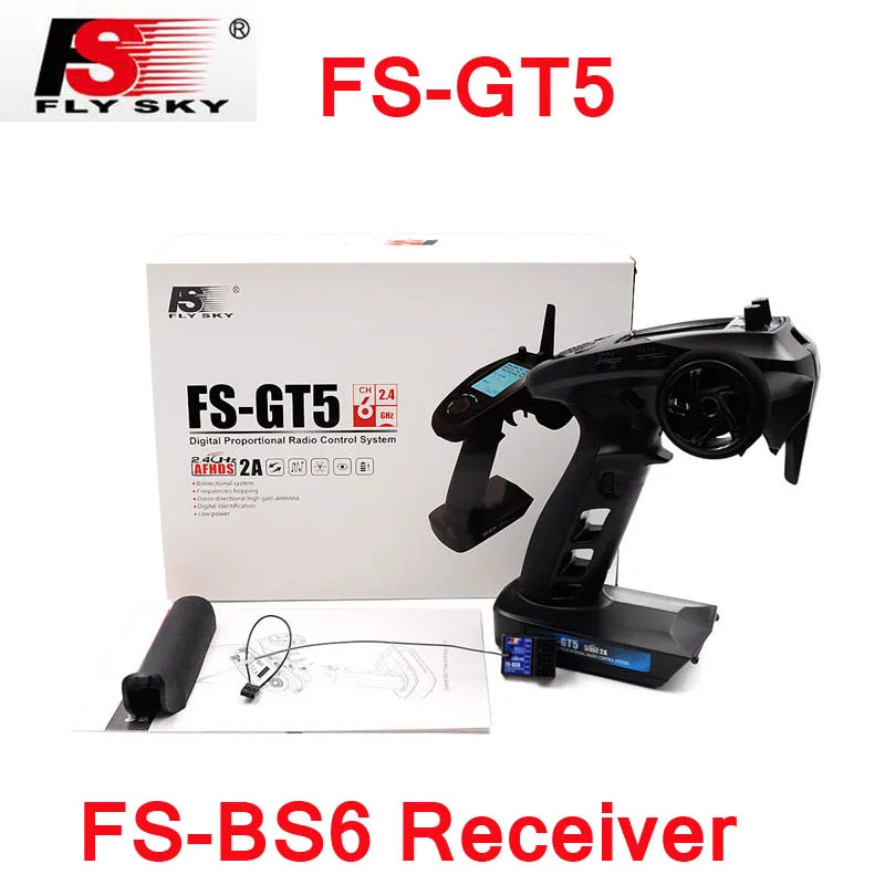 

Flysky FS-GT5 2.4G 6CH Transmitter w/ FS-BS6 Receiver Built-in Gyro for Car Boat Spare Parts
