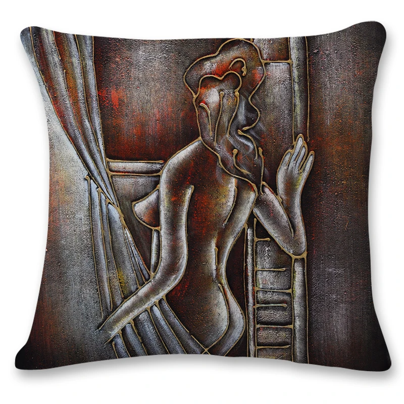 2019 Винтажный стиль картина маслом Девушка офисное кресло поясничная поддержка