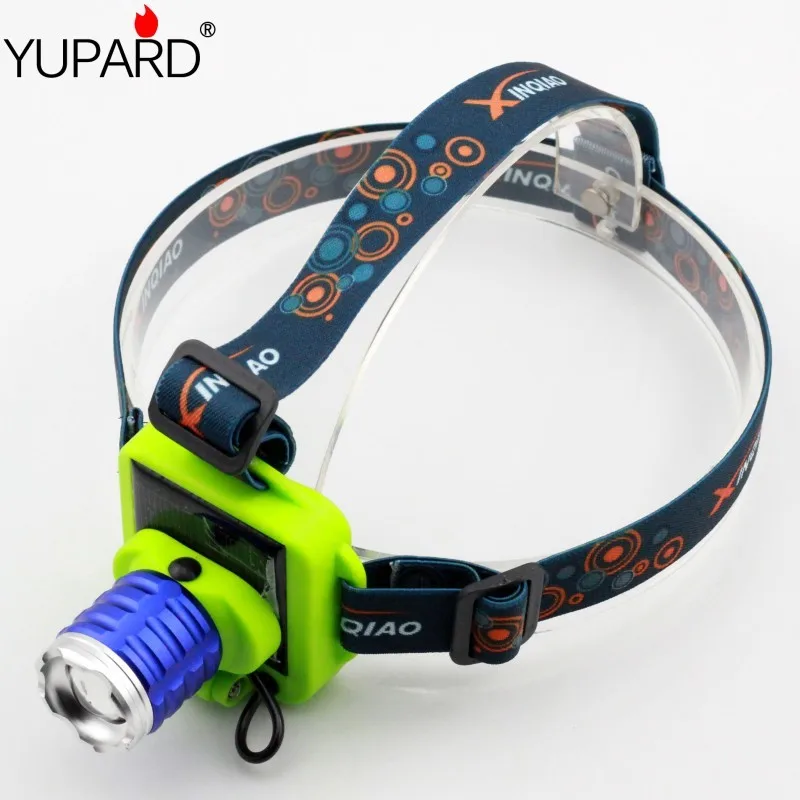 Налобный фонарь YUPARD на солнечной батарее светодиодный с 3 режимами и зумом