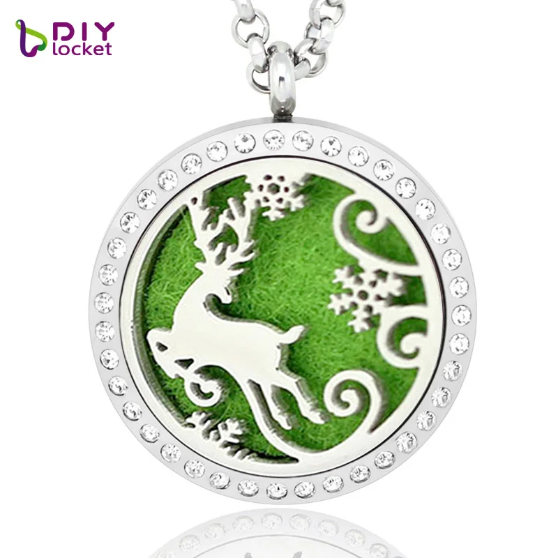 Diylocket серебристый 30 мм круглый эфирное масло диффузор Цепочки и ожерелья модные