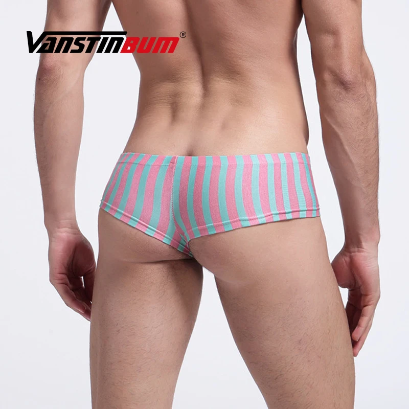 VANSTINBUM, боксеры, шорты, сексуальные, мужские, низкая талия, пенис, u-образный мешочек, нижнее белье, хлопок, мужские полосатые трусы, дышащие, мягкие трусы