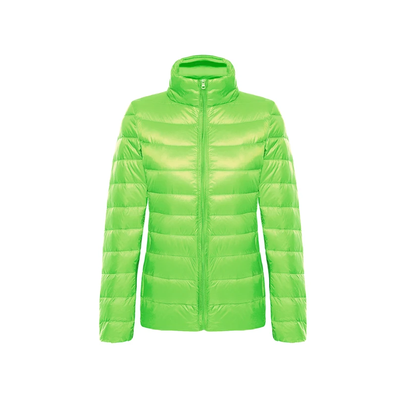 apple green Зимний, Женский 90%, утином куртка пуховик тонкий, теплый, портативный, пуховик педжаки женские - Цвет: apple green