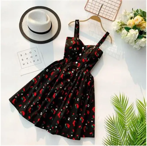 9 Boho винтажное Короткое мини-платье с цветочным принтом на бретельках, вечерние повседневные женские пляжные ретро платья в горошек - Цвет: 9