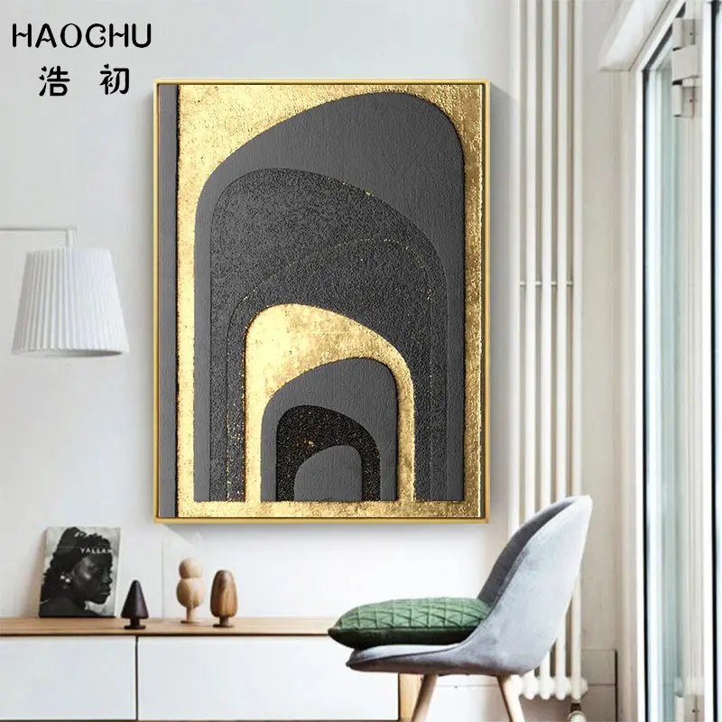 HAOCHU Европейская корта винтажная Бантовая линия санскрит абстрактная картина
