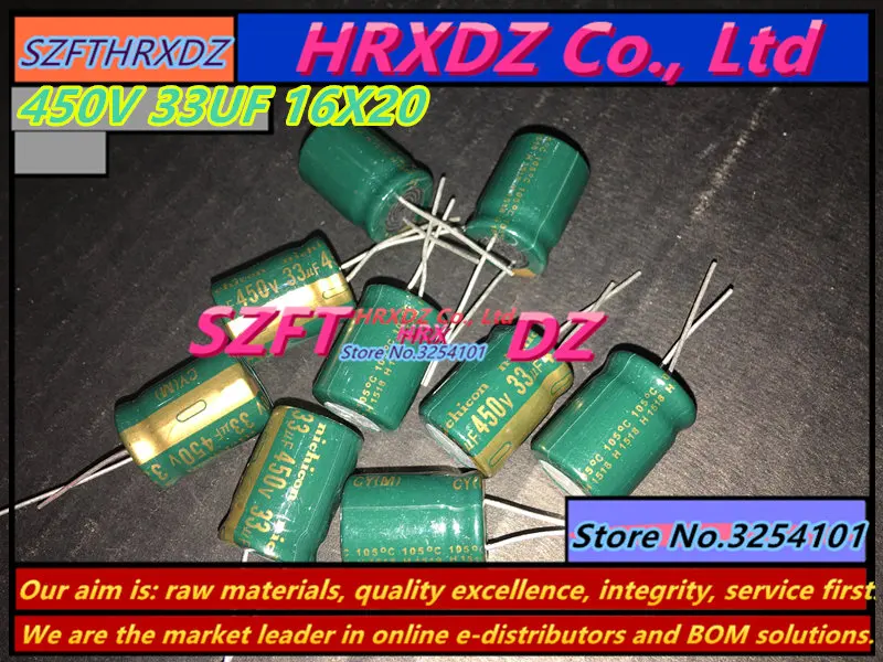 SZFTHRXDZ 20 шт. 450 в 33 мкФ 16X20 электролитический конденсатор 450V 16*20|capacitor 33uf|capacitor