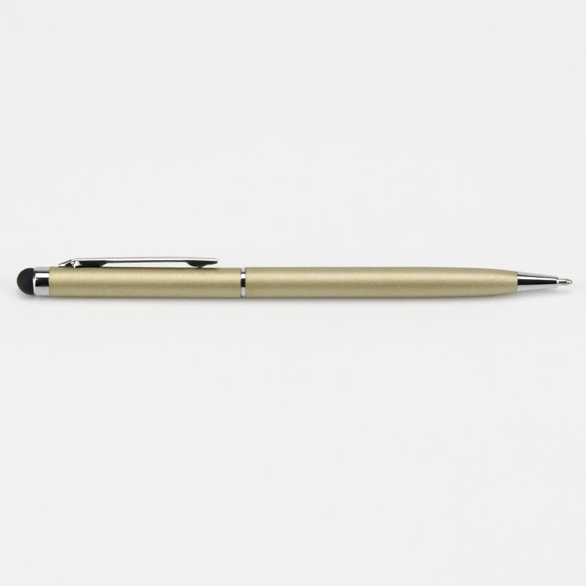 500pcs/lot 2 in 1 rotate Slender thin write word ball point Stylus Touch Pen for Ipad Itouch Iphone x 8 7 Cellphone Tablet PC