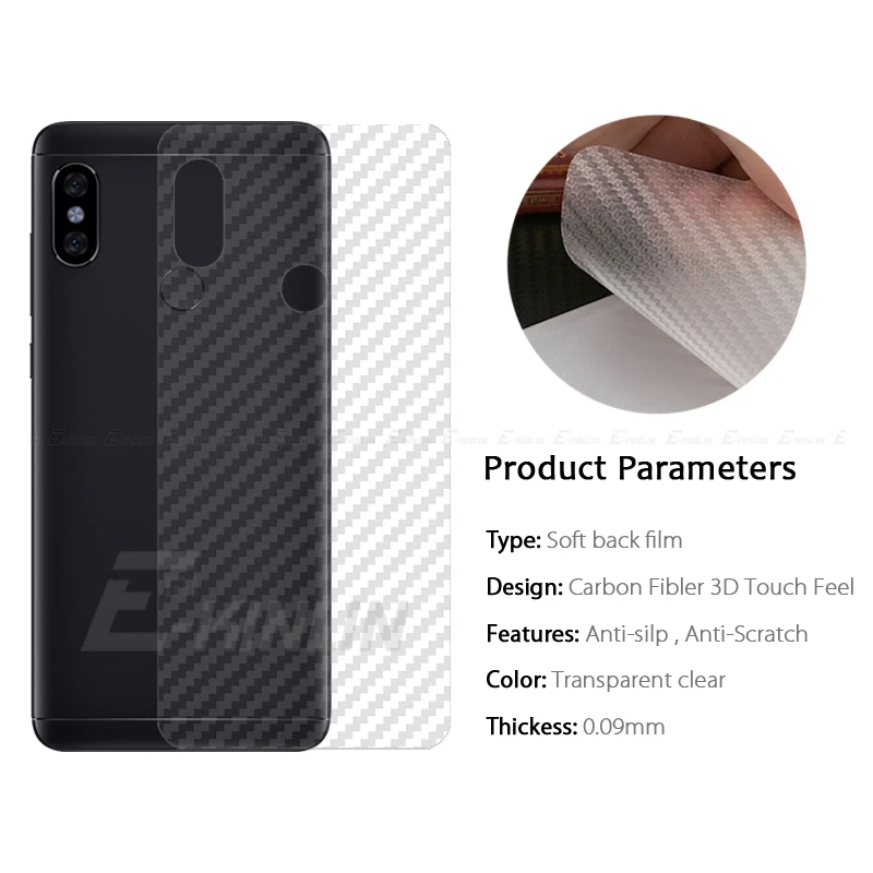 5 шт. 3D задняя крышка из углеродного волокна пленка для Xiaomi PocoPhone F1 Redmi Note 7 6 4 4X 5A Prime