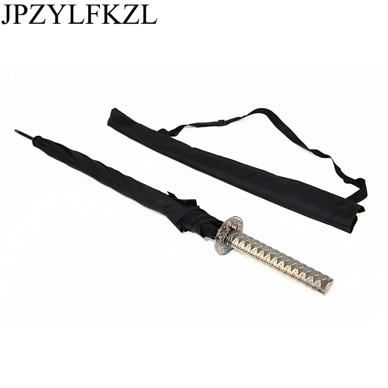 

Stylish Black Japanese Samurai Ninja Sword Katana Umbrella Sunny & Rainny Long-handle Umbrellas Semi-automatic 8 Ribs Umbrella