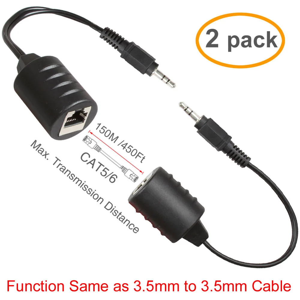 Relper-Lineso 150 м стерео Удлинитель для головок DC3.5mmTo RJ45 Женский Аудио Видео балун