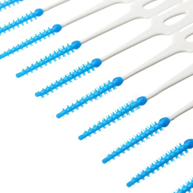 40Pcs/bag Adults Soft Interdental Brushes Clean Between Teeth Floss Toothpick ToothBrush Dental Oral Care Tool PP+TPE |
