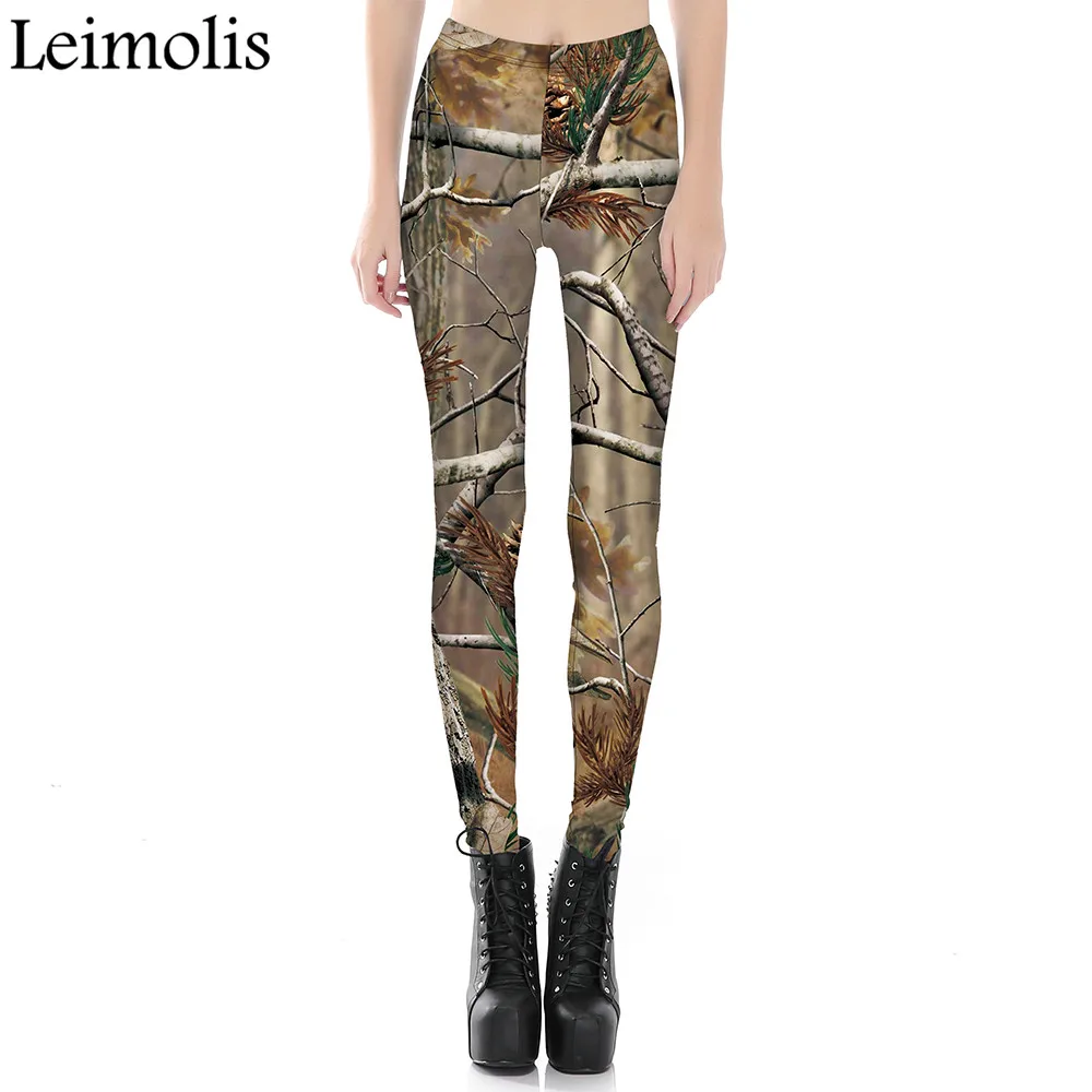 Leimolis 3D printed fitness push up workout leggings women gothic Desolate Forest plus size High Waist punk rock pants | Женская одежда