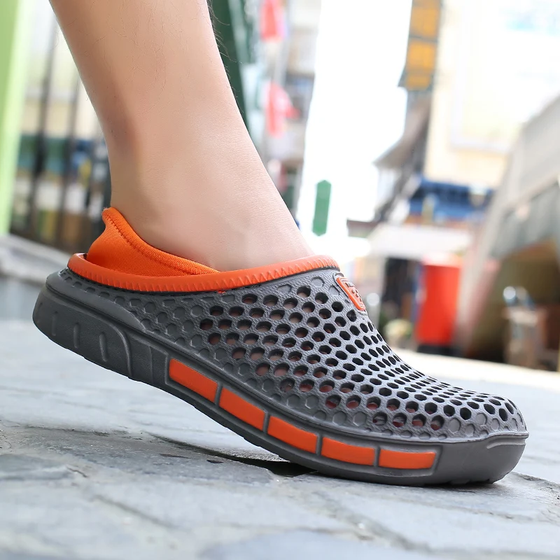 Summer Men Sandals Fashion Hollow Out Breathable Outdoor Beach Flip Flops EVA Massage Slippers Garden Shoes | Обувь