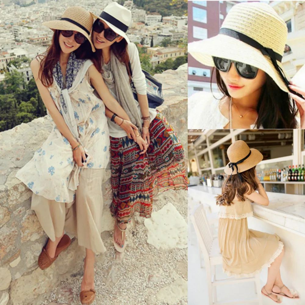 Горячая Новая Мода Лето Повседневная Женщины Дамы Широкими Полями Beach Sun шляпа