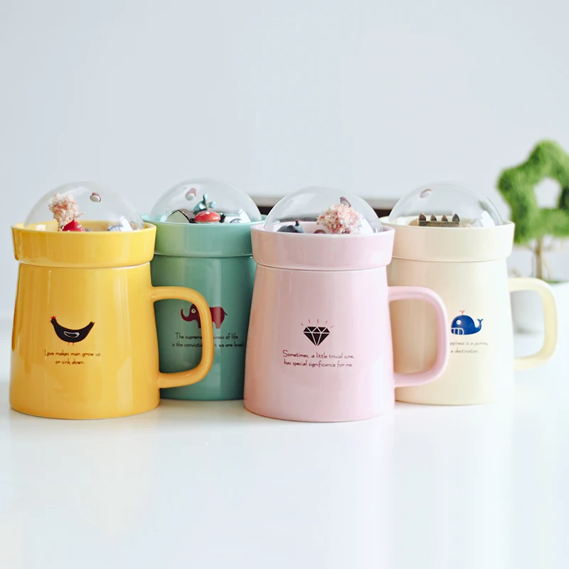 Мультяшные животные микро чашка ландшафт кружки для молока и кофе креативные