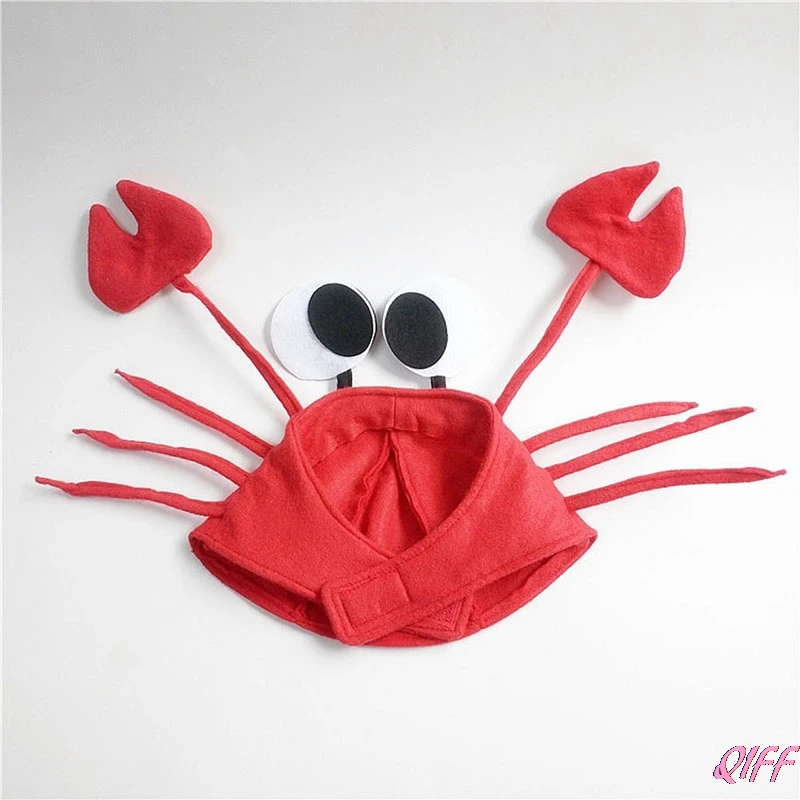 Шляпа краб милый красный Лобстер для Хэллоуина и рождественского