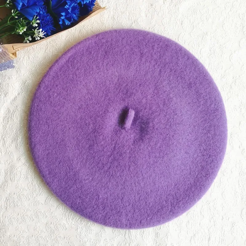 Модный детский теплый берет унисекс из искусственной шерсти Шапка-бини шапка