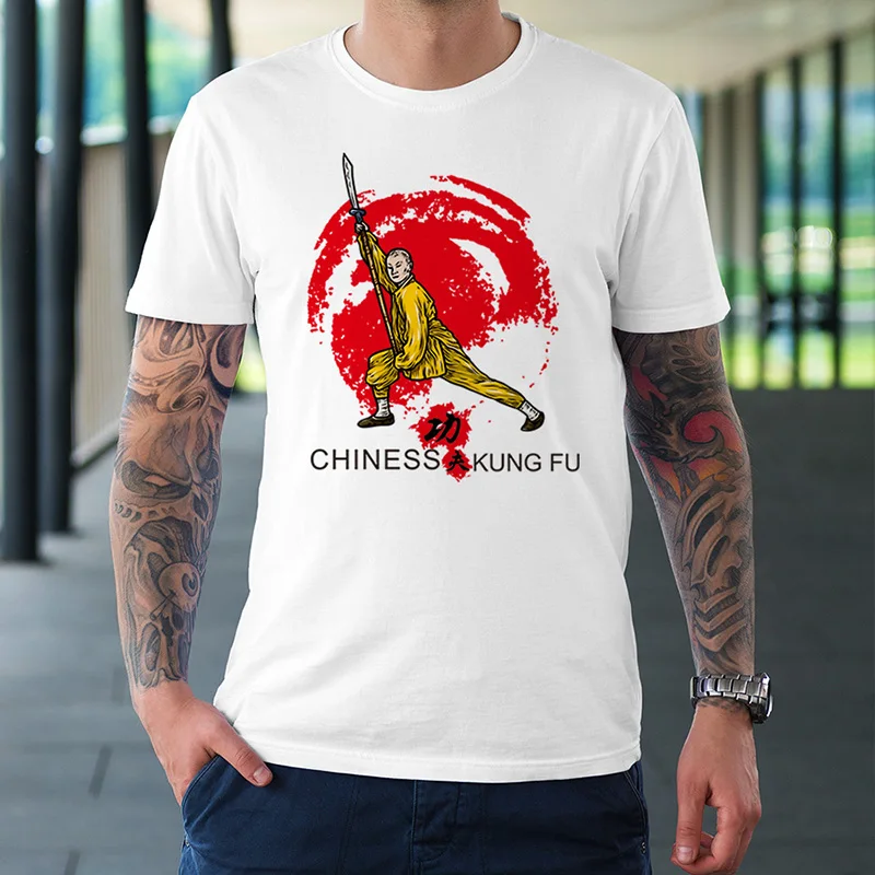 Креативный дизайн китайская футболка кунг-фу с храмами шаолина мужские и женские