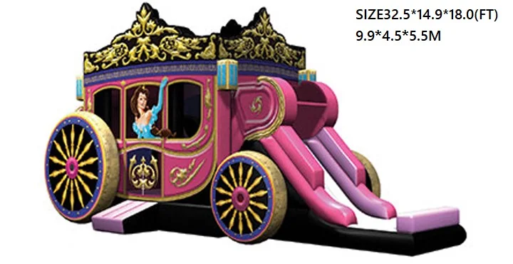 Хит продаж лошадь принцессы и тележка надувной замок горка детские игрушки